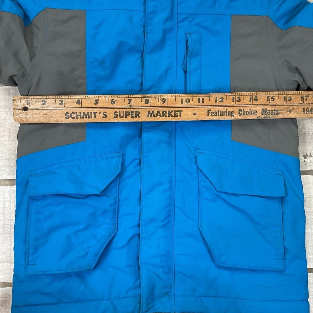 Lands' End Insulated Squall Hooded Winter Coat Jacket Kids Large Blue Gray - Picture 3 of 7